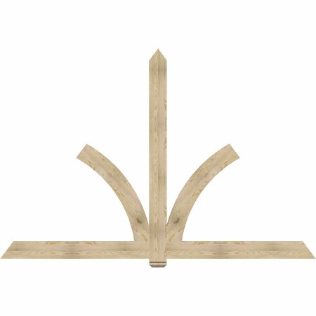 Ekena Millwork Redmond Rough Sawn Timber Gable Bracket, Douglas Fir, 108"W x 72"H x 2"D x 6"F, 16/12 Pitch GBW108X72X0206RED00RDF